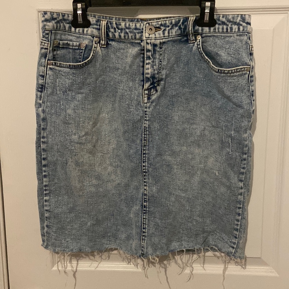 Distressed Jeans Skirt